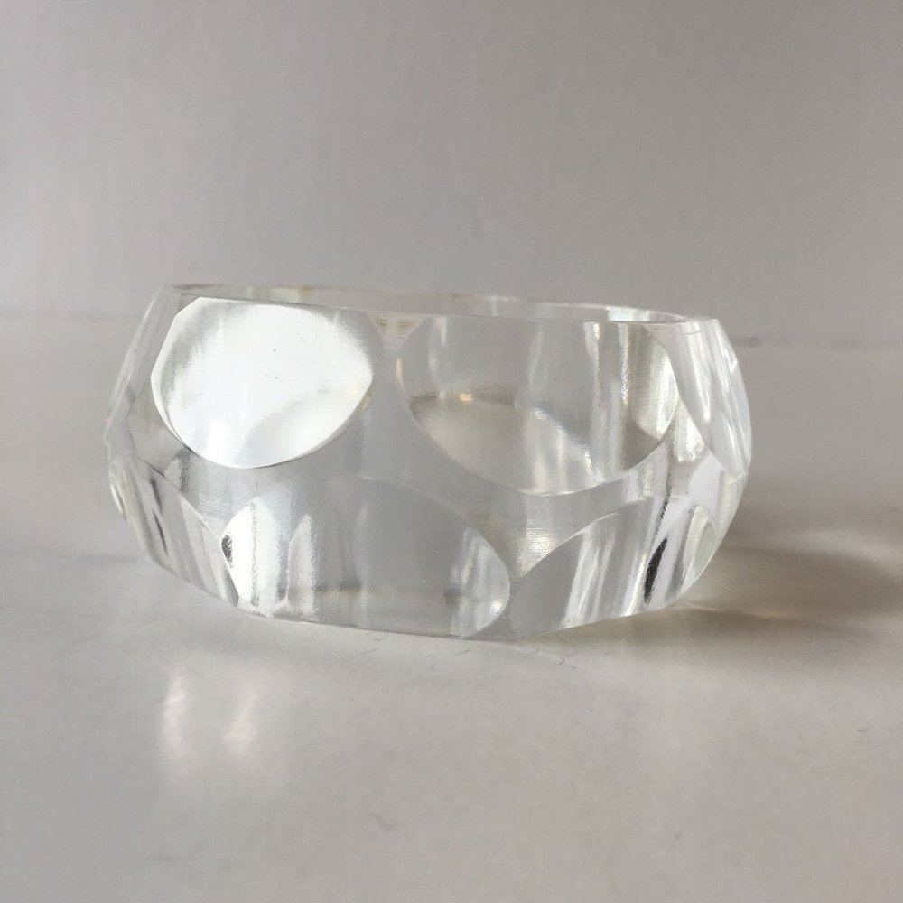Clear Plastic Bangle Acrylic Translucent Bracelet… - image 6